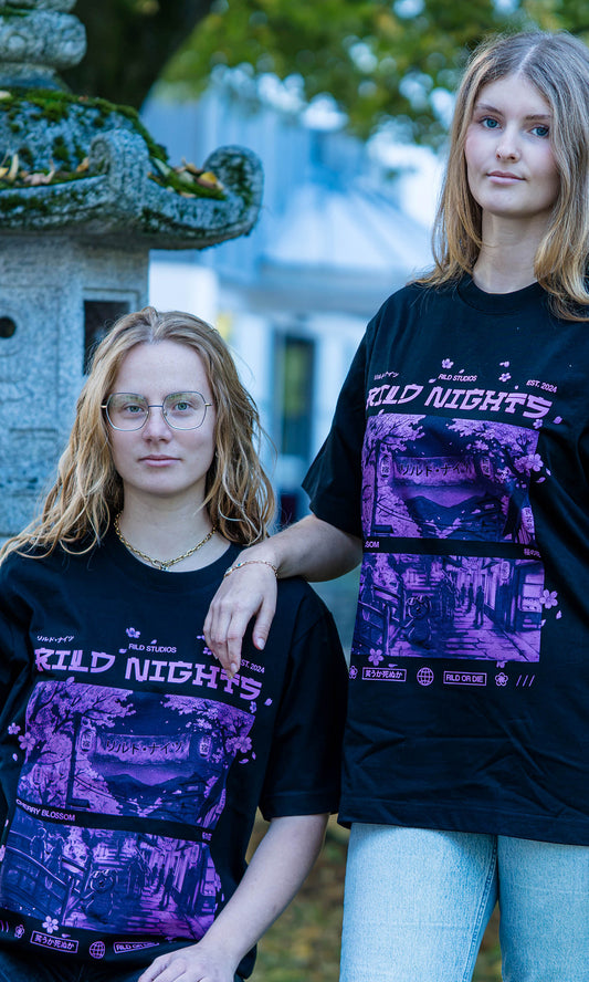 Rild Studios – Rild Nights Kirschblüten-Shirt Oversize (Eine Größe KLEINER empfohlen) (Vorbestellbar bis 01.11.26)