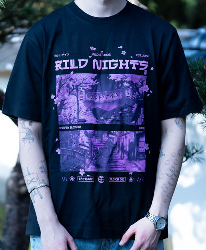 Rild Studios – Rild Nights Kirschblüten-Shirt Oversize (Eine Größe KLEINER empfohlen) (Vorbestellbar bis 01.11.26)